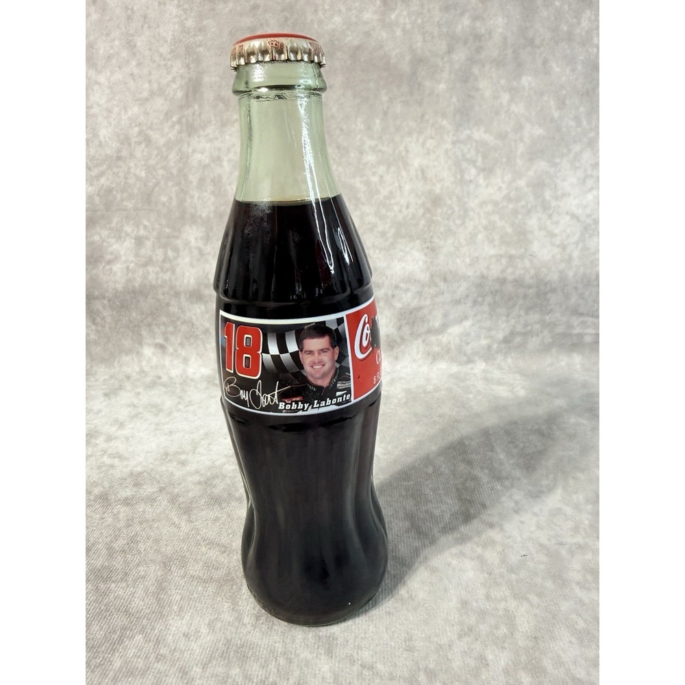 1998 COCA - COLA RACING FAMILY #18 BOBBY LABONTE 8 OZ GLASS COCA COLA BOTTLE